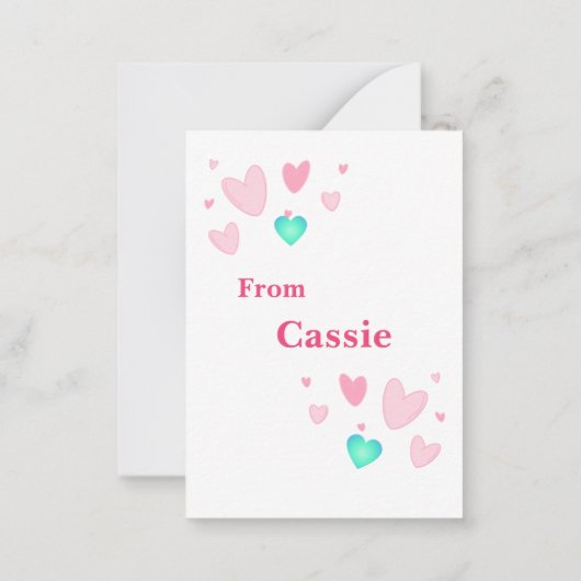 Kinder schoolkaarten voor Valentijnse  Notitiekaartje (Achterkant)