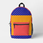 Kinder schoolreizen Rood Geel Blauw Polka Dots Bedrukte Rugzak (Voorkant)