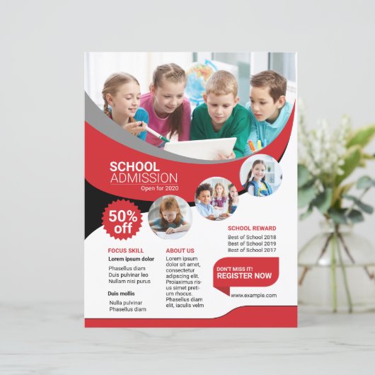 Kinder schooltoelatingsflyer (Staand voorkant)