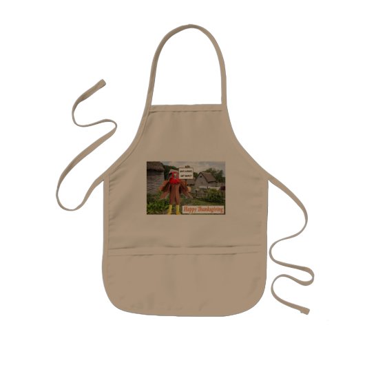 kinder schort. Fijne Thanksgiving. cheetah kalkoen Schort (Voorkant)