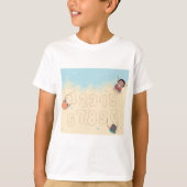 Kinder schrijfnummers in de zand T-shirt (Voorkant)