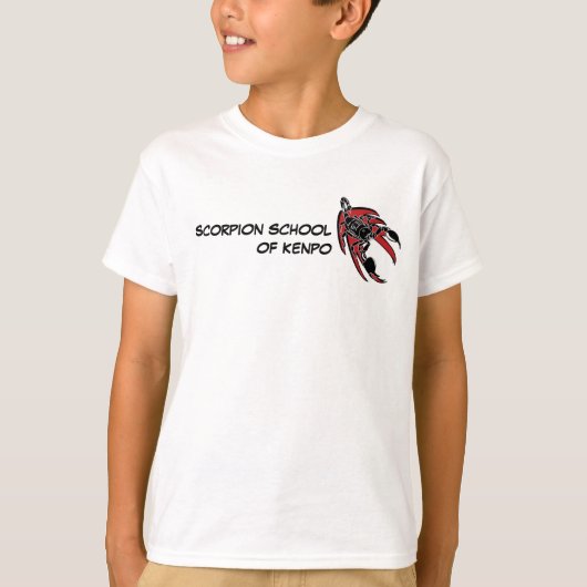 Kinder Scorpion School of Kenpo T-Shirt (Voorkant)