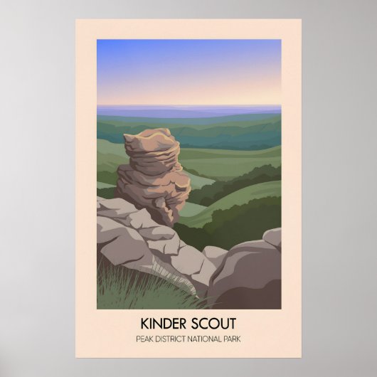 Kinder Scout Peak District Reisposter Poster (Voorkant)