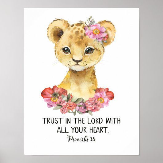Kinder Scriptkunst, Waterverf lion, spreekwoorden  Poster (Voorkant)