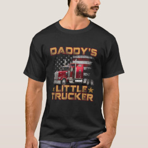 Kinder Semi Truck Boys Gift Daddy's Little Trucker T-shirt