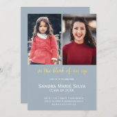 Kinder Senior Photo Graduparty Invitation Kaart (Voorkant / Achterkant)