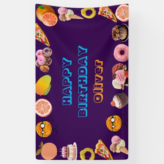 Kinder Sesamstraat Foodie Truck Verjaardag Spandoek (Verticaal)