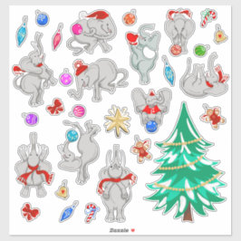 Kinder set | Olifanten Trim-a-Tree Kerstmis Sticker