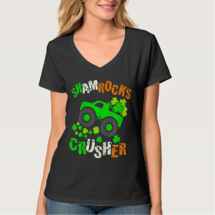 Kinder Shamrocks Crusher Monster Truck Irish St Pa T-shirt