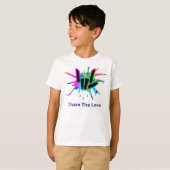Kinder Share Love Merch S en Young370 T-shirt (Voorkant volledig)