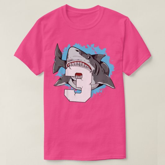 Kinder Shark 3rd Birthday 3 T-shirt (Design voorkant)
