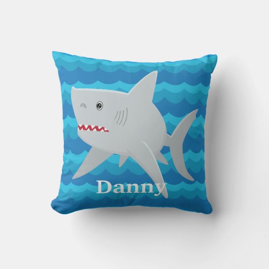 KINDER SHARK LOVER Waves Custom Pillow voor bootca Kussen (Voorkant)