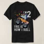 Kinder Shark Monster Truck 2e verjaardag Boys en G T-shirt (Design voorkant)