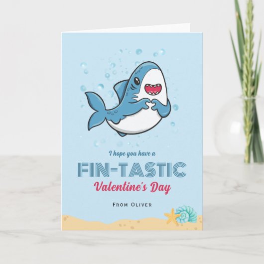 Kinder Shark Valentijnsdag kaart (Voorkant)