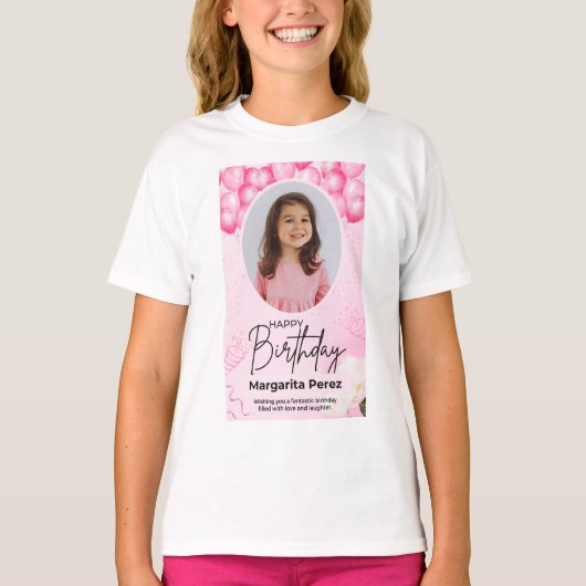 Kinder shirt, Meisjes verjaardag shirt (Voorkant)