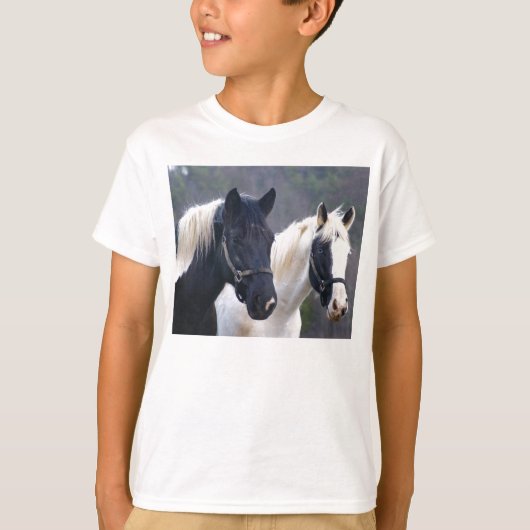 Kinder shirt met dubbel paard (Voorkant)