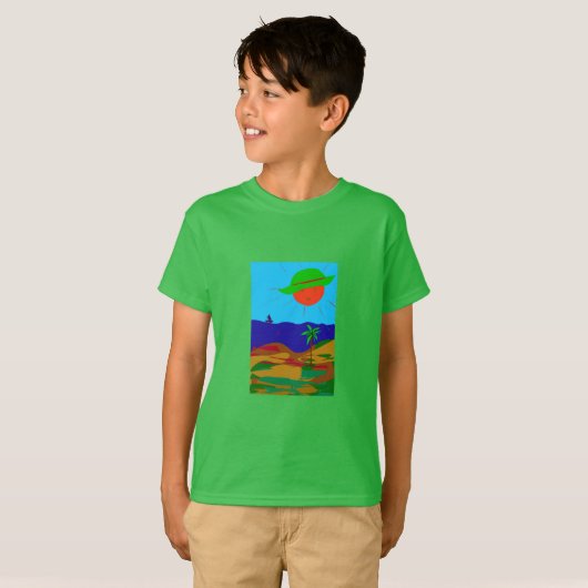 Kinder Shirt mit Sonnen und Meer Design (Voorkant volledig)