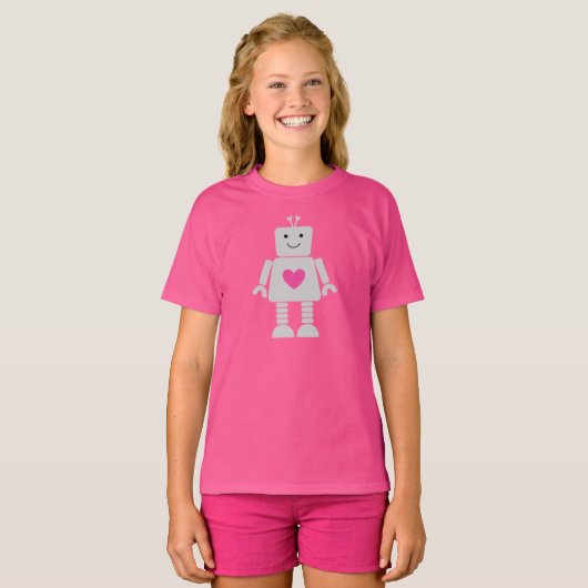 Kinder Shirt van de Valentijn van Robot (Voorkant volledig)