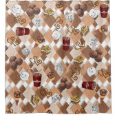 Kinder showgordijn met warme chocolade Marshmallow Douchegordijn (Voorkant)