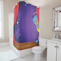 Kinder Shy Clown Shower Curtain