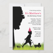 Kinder Silhouette Birthday Party Invitation Kaart (Voorkant)