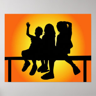 Kinder Silhouette Poster