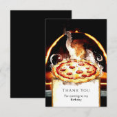 Kinder Simpele Pizza Verjaardag Bedankkaart (Voorkant / Achterkant)