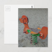 Kinder Sinaasappel Dog Speelgoed in zand Briefkaart (Voorkant / Achterkant)