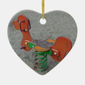 Kinder Sinaasappel Dog Speelgoed in zand Keramisch Ornament (Voorkant)