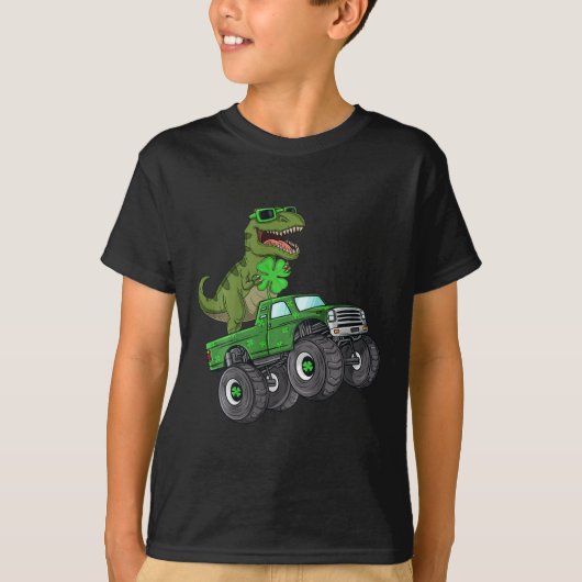Kinder sint-jakobsdag t rex die de monster vervoer t-shirt (Voorkant)