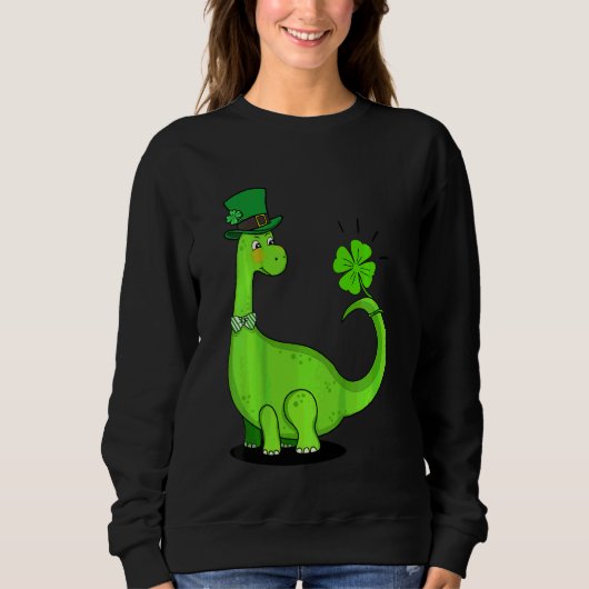 Kinder Sint Patrick's Day Trex Dinosaur Irish Boys Trui (Voorkant)