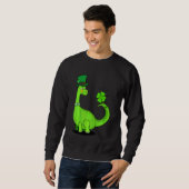 Kinder Sint Patrick's Day Trex Dinosaur Irish Boys Trui (Voorkant volledig)
