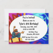 Kinder skateboard Birthday Party Invitation Kaart (Voorkant)