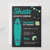 Kinder Skateboard Birthday Party Kaart (Voorkant)