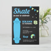 Kinder Skateboard Birthday Party Kaart (Staand voorkant)