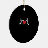Kinder Skelet Hand Hart Valentijnsdag Cool Class Keramisch Ornament (Rechts)