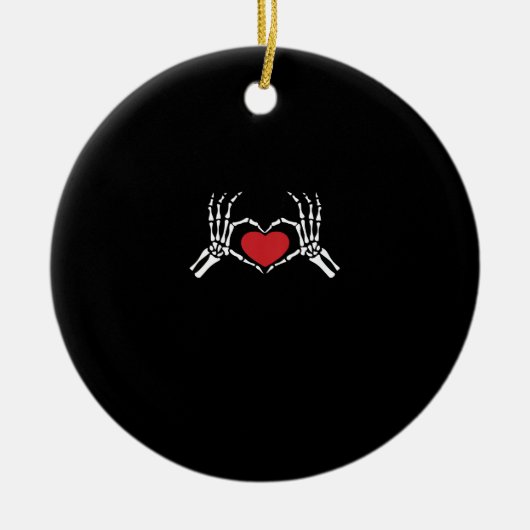 Kinder Skelet Hand Hart Valentijnsdag Cool Class Keramisch Ornament (Voorkant)