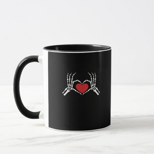 Kinder Skelet Hand Hart Valentijnsdag Cool Class Mok (Links)