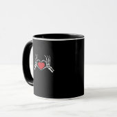 Kinder Skelet Hand Hart Valentijnsdag Cool Class Mok (Voorkant links)