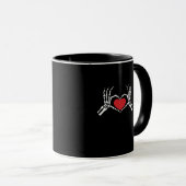 Kinder Skelet Hand Hart Valentijnsdag Cool Class Mok (Voorkant rechts)