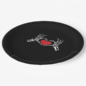 Kinder Skelet Hand Hart Valentijnsdag Cool Class Papieren Bordje (Gekanteld)