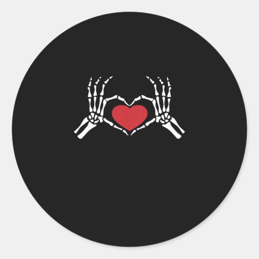 Kinder Skelet Hand Hart Valentijnsdag Cool Class Ronde Sticker (Voorkant)