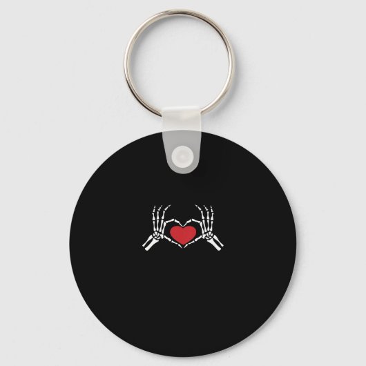 Kinder Skelet Hand Hart Valentijnsdag Cool Class Sleutelhanger (Voorkant)