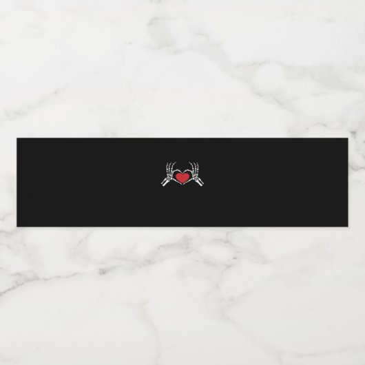 Kinder Skelet Hand Hart Valentijnsdag Cool Class Waterfles Etiket (Enkel label)