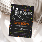 Kinder Skeleton Halloween Verjaardagsuitnodiging Kaart