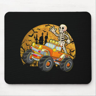 Kinder Skeleton Riding Monster Truck Halloween Cos Muismat