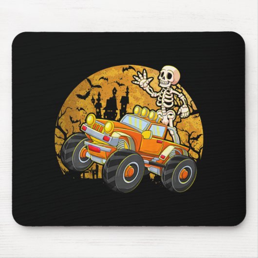 Kinder Skeleton Riding Monster Truck Halloween Cos Muismat (Voorkant)