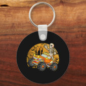 Kinder Skeleton Riding Monster Truck Halloween Cos Sleutelhanger (Voorkant)
