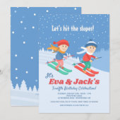 Kinder Ski Uitnodiging (Voorkant / Achterkant)