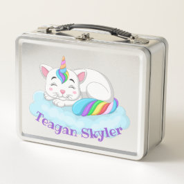 Kinder Slaapend Kat Unicorn Red Lunchbox